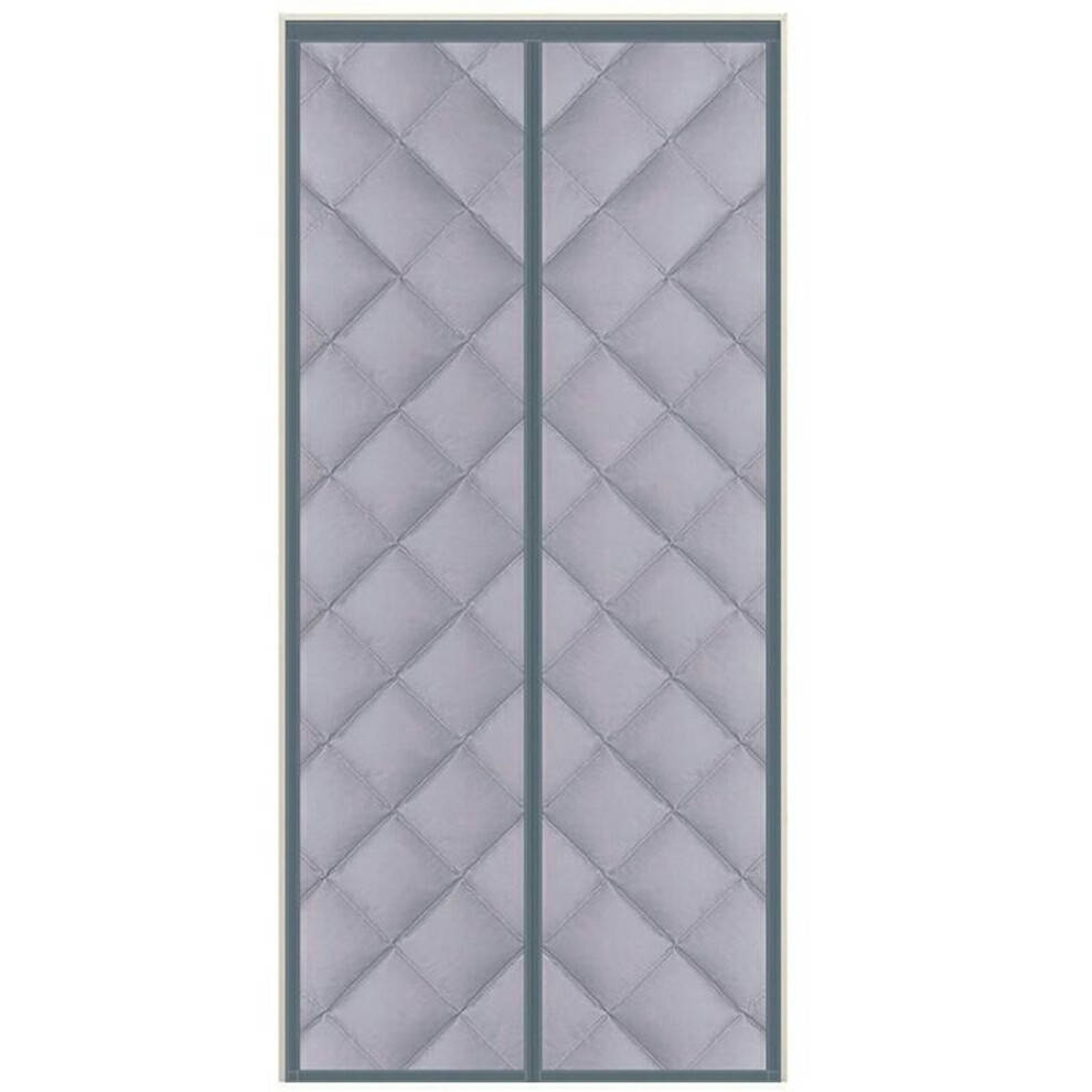 (Grey) 90 X 200Cm Windproof Auto Closing Magnetic Door Curtain Center Opening Winter Thermal Insulated Doorway Screen 6914278220159