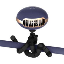 (Blue) Stroller Portable Clip-on Fan USB Rechargeable Handheld Fan with Octopus Tripod