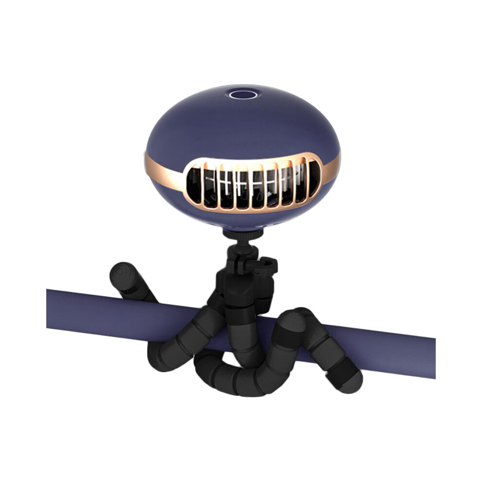 (Blue) Stroller Portable Clip-On Fan Usb Rechargeable Handheld Fan With Octopus Tripod Blue 6914273265292
