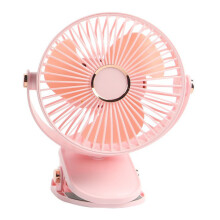 (Pink) 6 Inch Desk Fan with Ambient Light 1200mAh 3 Speeds Adjustable Clip Fan for Dorm Office