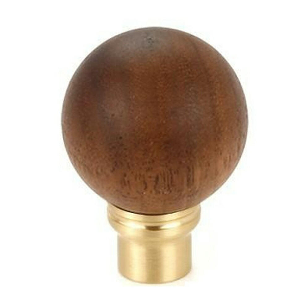 (Gold) 8191 30Mm Diameter Walnut Wood Cabinet Knob Brass Round Ball Drawer Pull Handle French Luxury Vintage Style For Wardrobe/Dresser 6914274187814