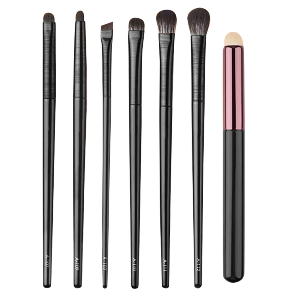 (C) 7Pcs/Set Eyeshadow Brush Set Soft Fiber Eye Makeup Brushes for Eyebrow,Eyeliner,Concealer Blending
