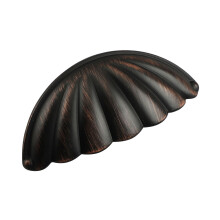 (ORB) Shell Shape Retro Zinc Alloy Cabinet Furniture Pull Handle Drawer Cupboard Wardrobe Door Handle with 25mm Screw