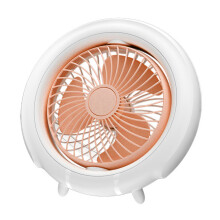 (B) 3 Speeds Adjustable Oscillating Head Desk Fan with Night Light Portable Hanging Fan