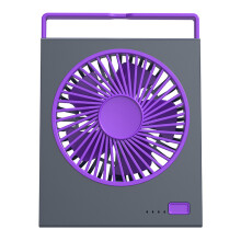 (Grey) L19 Slim Desk Fan with Foldable Handle 4 Speeds Adjustable Portable Hanging Fan for Bedroom Office