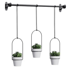 (Black) 001- ZJ-SS01 Hanging Planters 3-in-1 Indoor Plant Flower Pot Holder