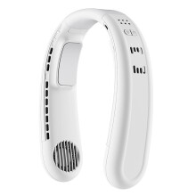 (White) WT-F63 Lightweight Neck Fan Leafless USB Charging Summer Cooling Bladeless Neckband Fan