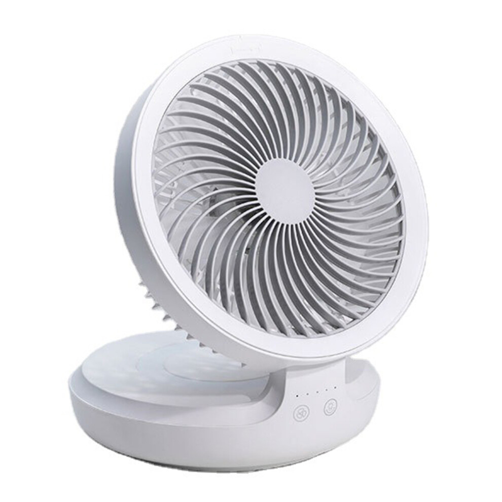(White) EDON E808 Portable Desktop Wall Mount ABS Fan Cooler Foldable Rechargeable Summer Cooling Fan-image-OPC-PJS72GJ-NEW