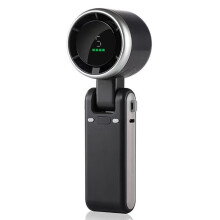 (Black) N607 Foldable Handheld Fan Turbo High Speed Silent USB Rechargeable Neck Fan