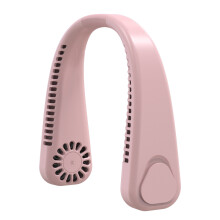(Pink) F2 USB Summer Air Cooling Neck Fan Leafless Hanging Neck Fan Bladeless Neckband Fan