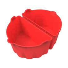 (Red) 2Pcs Slow Cooker Divider Liners for 6-7 Quart Slow Cookers Reusable Silicone Inserts (BPA-Free,No FDA Certificate)