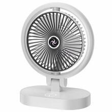 (D) USB Rechargeable Desk Fan 4 Speeds Adjustable Cooling Fan with 3 Gears Night Light