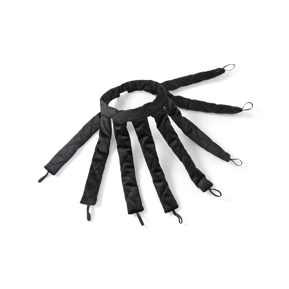 Black (Black) Velvet Cloth Hair Curler Overnight Octopus Curls Rod Soft No Heat Hair Roller