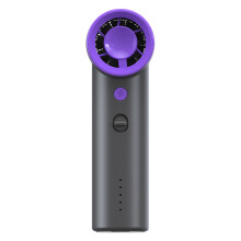 (Grey) BL03 High Speed Turbo Handheld Fan Rechargeable 5 Gears Adjustable Mini Portable Desk Fan