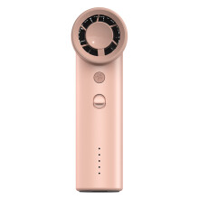 (Pink) BL03 High Speed Turbo Handheld Fan Rechargeable 5 Gears Adjustable Mini Portable Desk Fan