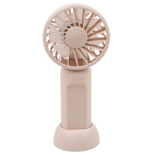 (Pink) Portable Handheld Fan 3 Speeds Adjustable Low Noise Mini Desk Fan with Detachable Base