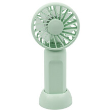 (Green) Portable Handheld Fan 3 Speeds Adjustable Low Noise Mini Desk Fan with Detachable Base