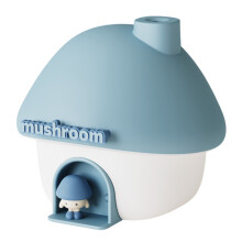 (Blue) H09 Mushroom House Air Humidifier Portable Mini Ultrasonic Cool Mist Maker 2000mAh 300ml Water Tank