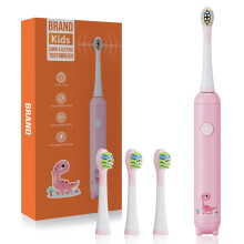 (Pink) K5 Children Sonic Electric Toothbrush with 4 Replacement Brush Heads and 3 Modes