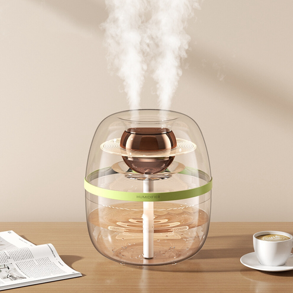(Green) Dual Nozzle 3L Large Capacity Humidifier USB Transparent Quiet Mist Diffuser with Night Light-image-OPC-PJS75JK-NEW