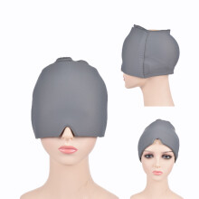 (Grey) H08187 Single Side Medical Grade Gel Headache Migraine Relief Hat Cold Compress Therapy Cap (ST)