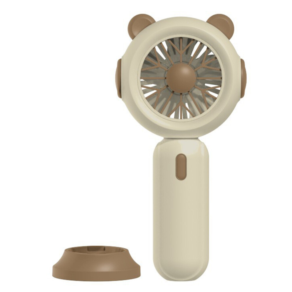 (D) 1117A Mini Handheld Fan 3 Speeds Adjustable Summer Cooling Fan with Base-image-OPC-PJS75KC-NEW