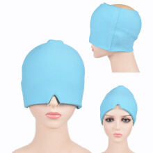 (Blue) H08187 Single Side Medical Grade Gel Headache Migraine Relief Hat Cold Compress Therapy Cap (ST)