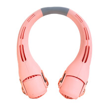 (Pink) LP879 Portable Neck Fan USB Rechargeable 3 Speeds Adjustable Hands Free Cooling Fan for Outdoors