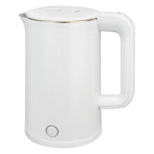 (White) Electric Kettle 2.3L Stainless Steel Double Wall Anti-Scalding Auto Shut-Off Water Boiler,EU Plug (BPA Free,No FDA)