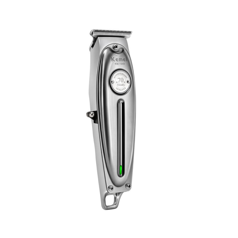 (Silver) KEMEI KM-1949 Professional Hair Clipper USB Rechargeable Men Electric Cordless Hair Trimmer