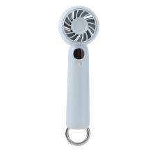 (Baby Blue) L08 5 Speeds Adjustable Mini Handheld Fan USB Rechargeable Digital Display Portable Desk Fan with Hook