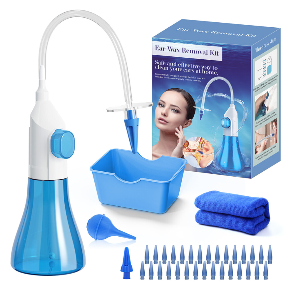 Blue (Blue) W10 Manual Ear Washer Ear Wax Removal Kit Home Ear Flushing Tools