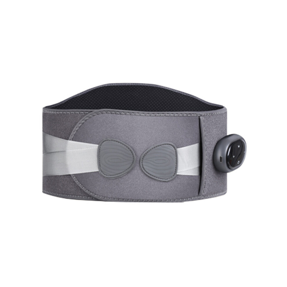 (Grey) D108 Electric Heating Vibration Massager Waist Belt Hot Compress Abdomen Uterus Warm Waistband