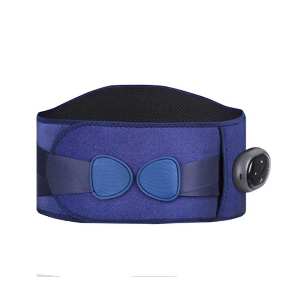 (Blue) D108 Electric Heating Vibration Massager Waist Belt Hot Compress Abdomen Uterus Warm Waistband