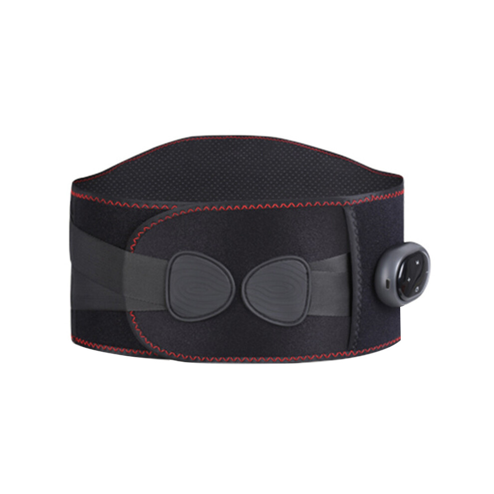 (Black) D108 Electric Heating Vibration Massager Waist Belt Hot Compress Abdomen Uterus Warm Waistband