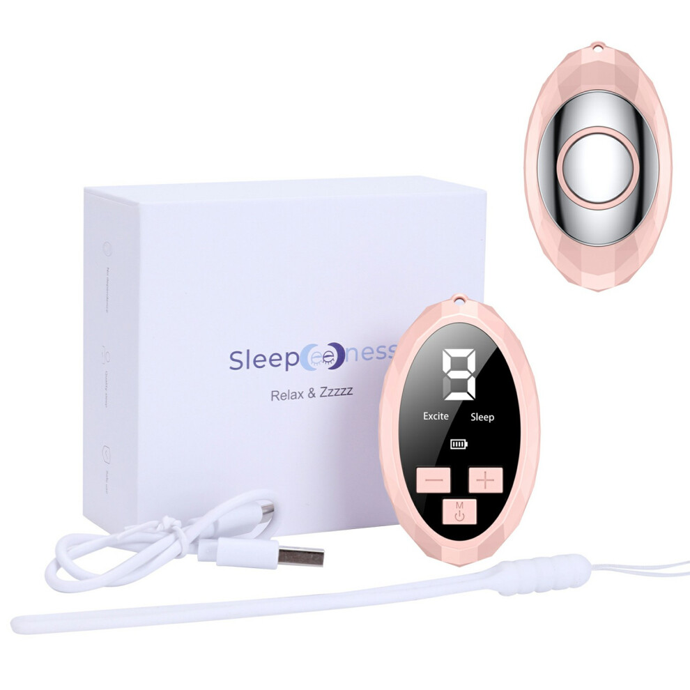 Pink (Pink) K320 9 Levels Handheld Microcurrent Sleep Aid Device Pulse Insomnia Anxiety Relief Instrument