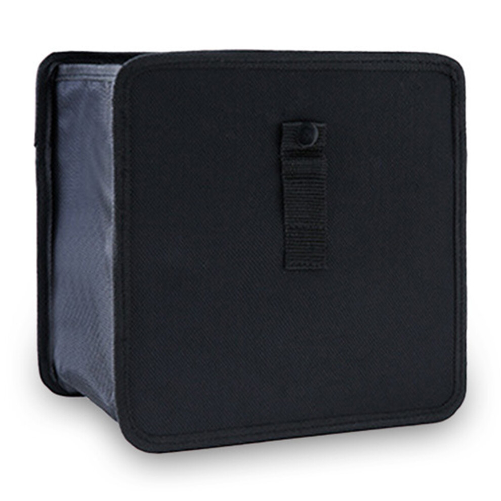 (Black) 9730 Waterproof Oxford Cloth Car Storage Bag Trash Can Foldable Hanging Barrel Black 6914274576311