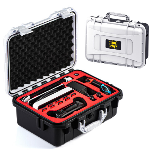 (D) DEVASO For Nintendo Switch Travel Box Waterproof Carrying Case Soft Lining Hard Case,Color Splicing
