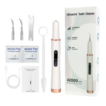 (White) H02077 Plaque Remover Ultrasonic Scaler Tooth Cleaner 5 Modes Rechargeable Teeth Stain Remover Tool