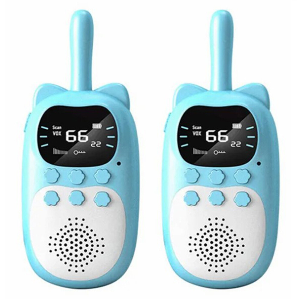 (Blue) Dj200 1 Pair Cartoon Kids Walkie Talkies Parent-Child Interaction Wireless Handheld Interphone Blue 6914270251939
