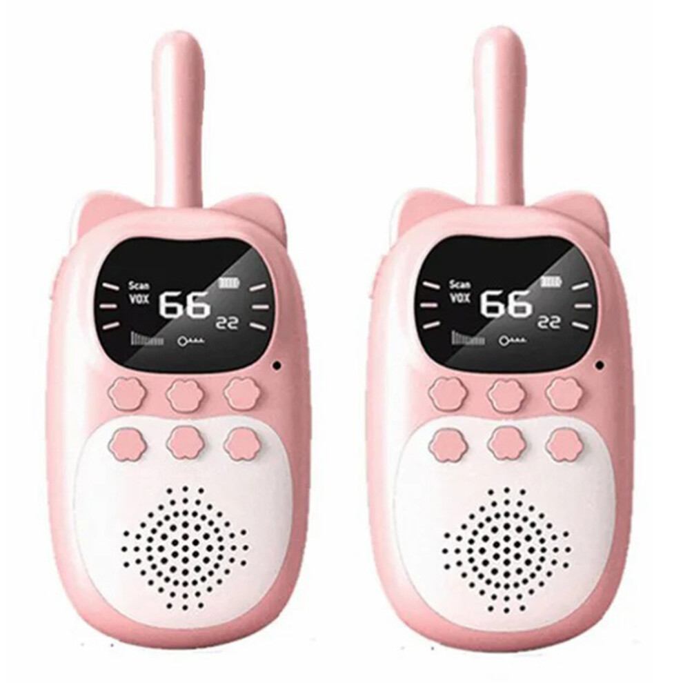 (Pink) Dj200 1 Pair Cartoon Kids Walkie Talkies Parent-Child Interaction Wireless Handheld Interphone Pink 6914275256502