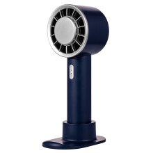 (Navy Blue) WX-633 Desk Fan 3 Speeds Semiconductor Cold Compress Summer Handheld Fan