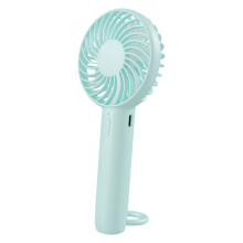 (Baby Blue) S3 Portable Rechargeable Handheld Cooling Fan 1200mAh 3 Speed Low Noise Desk Fan with Hanging Hole