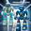 (Blue) BG1545 AI Voice Control Robot for Kids Remote Control Programmable Gesture Sensing Dancing Light Sound Interactive Educational Toy 3
