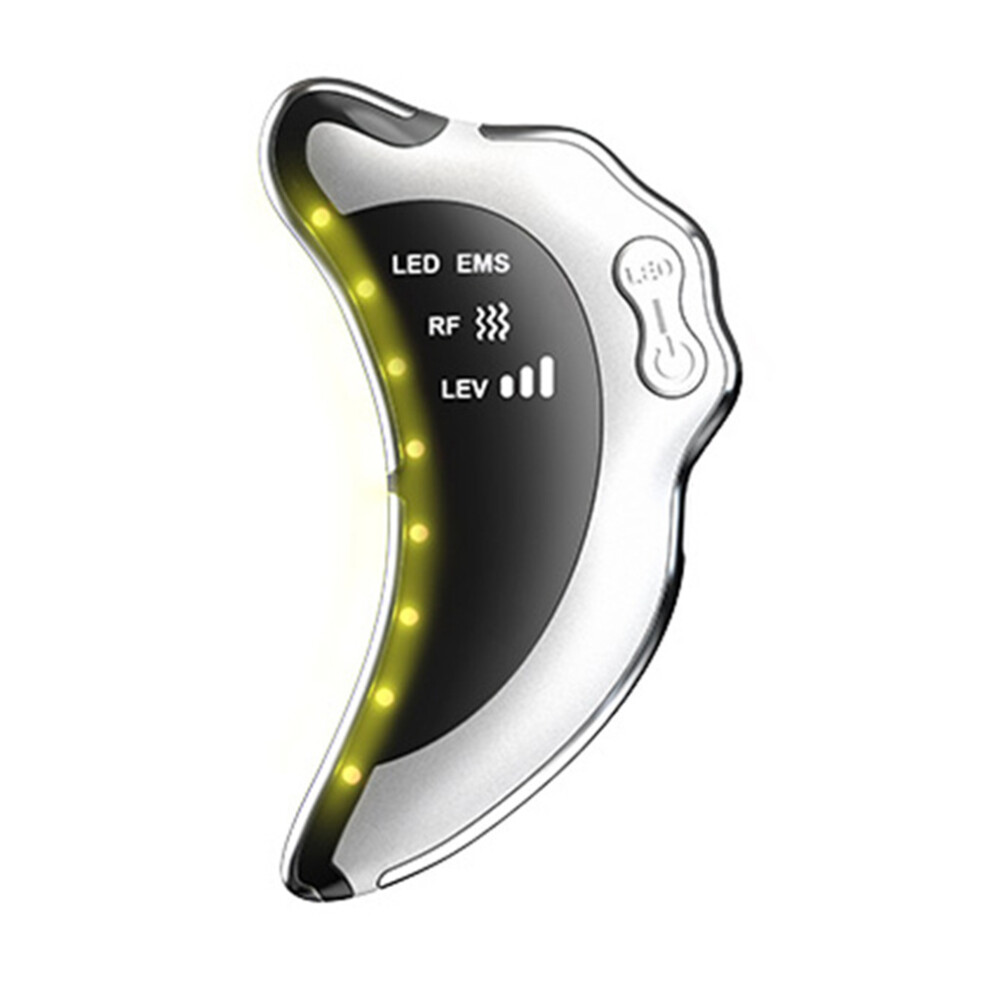 White (White) Ny-S008 Gua Sha Facial Massager Portable Skin Scraping Tools Rf/Ems Vibration Skin Care Instrument