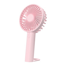 (Pink) F35 Powerful Handheld Fan 1200mAh 3 Speed Desk Fan with Hanging Hole Rechargeable Cooling Fan