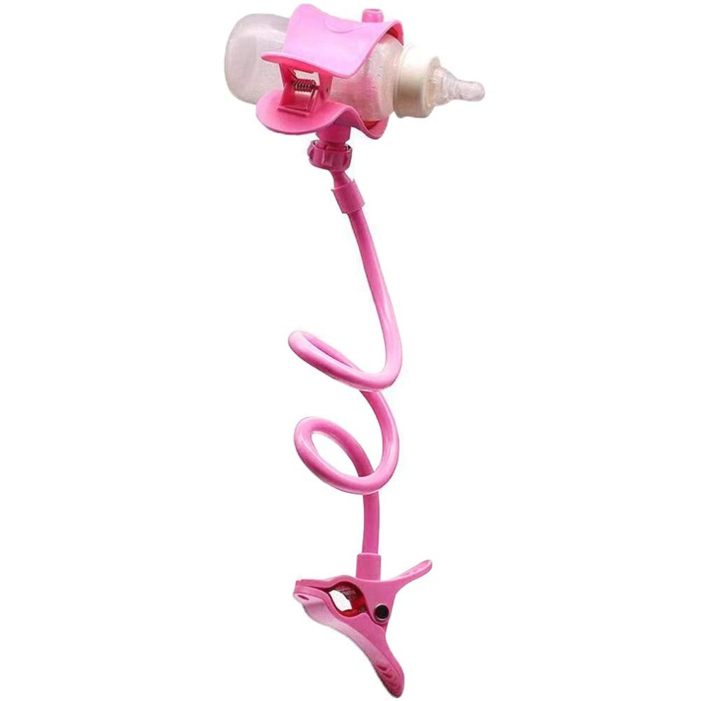 (Pink) Baby Bottle Feeding Holder Baby Drinking Milk Holder Multi-Functional Twins Bottle Holder