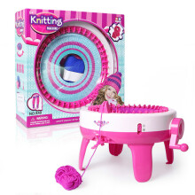 (Pink) 40 Needles Handmade Knitting Machine Round Weaving Loom DIY Scarf Hat Sock Glove Kids Toy