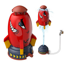 (Red) FANDILE Water Rocket Launcher Sprinkler for Kids Toddler Outdoor Play Yard Sprinkler Splashing Fun Toy