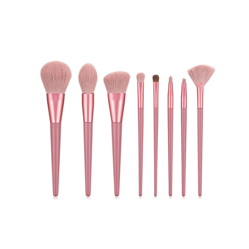 Pink (Pink) 8Pcs Cosmetic Makeup Brush Set Powder Panit Eyeshadow Eyebrow Eyelid Blush Foundation Heighlighter Contour Brush